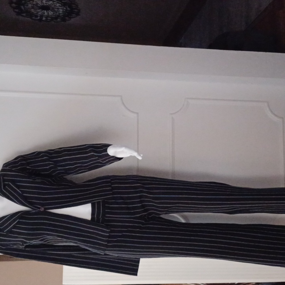 Nwot) I.N. San Fran- Blk/White Pin Stripe 2 Pc Pant Suit_Sz (3l